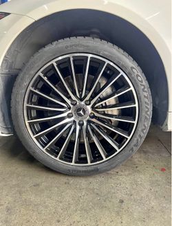 Mercedes 19" Staggered Block Machined Wheels 245/40R19 275/35R19 Continental Tires Package Deal