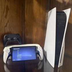 Playstation 5 Bundle Console, Portal, 5 Games, And Under Shelf Bracket