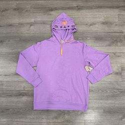 Pusheen Cat With Batwings Halloween Purple & Orange Hoodie Women’s Size Extra Large