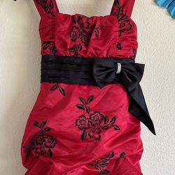 Fantasy 10-12 Year Old Girl Red Flower Dress 