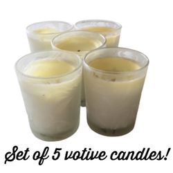 Set Of Five Elegant Votive Candles 