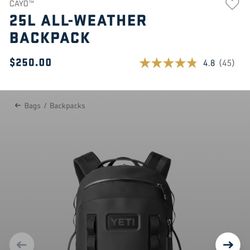 Yeti Cayo Backpack 25L Brand New in Box
