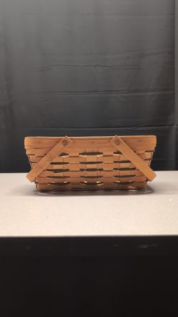 Longaberger 1994 Woven Wood Gathering Basket with Dual Swing Handles