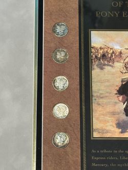 Framed Mercury Dimes and Indian Head Pennies