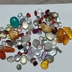 mixed gemstones