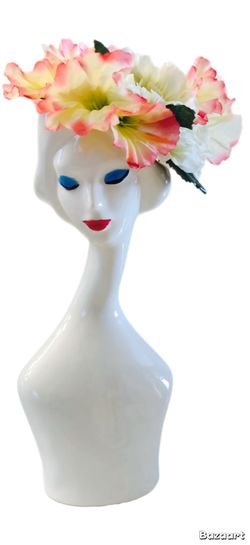 Custom Hand-Sculpted Lady Vase by DC Artist Cora West