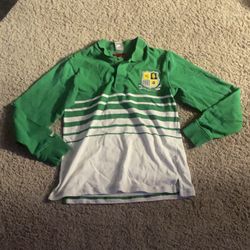 Ronaldinho  Green and White Striped Long Sleeve Jersey Vintage
