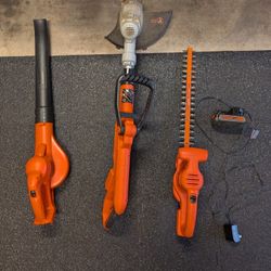 Battery Blower,  Weed Whacker, and Timmer