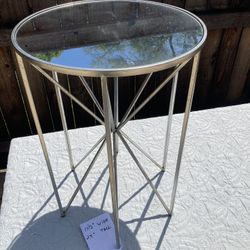 End Table Metal Frame With A Mirror Top In Great Condition