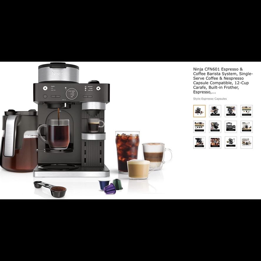  Ninja CFN601 Espresso & Coffee Barista System, Single