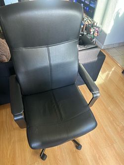 Black High-Back Faux Leather Office Chair
