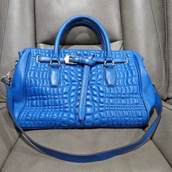  Aimee Kestenberg Royal Blue Leather Top Handle Purse