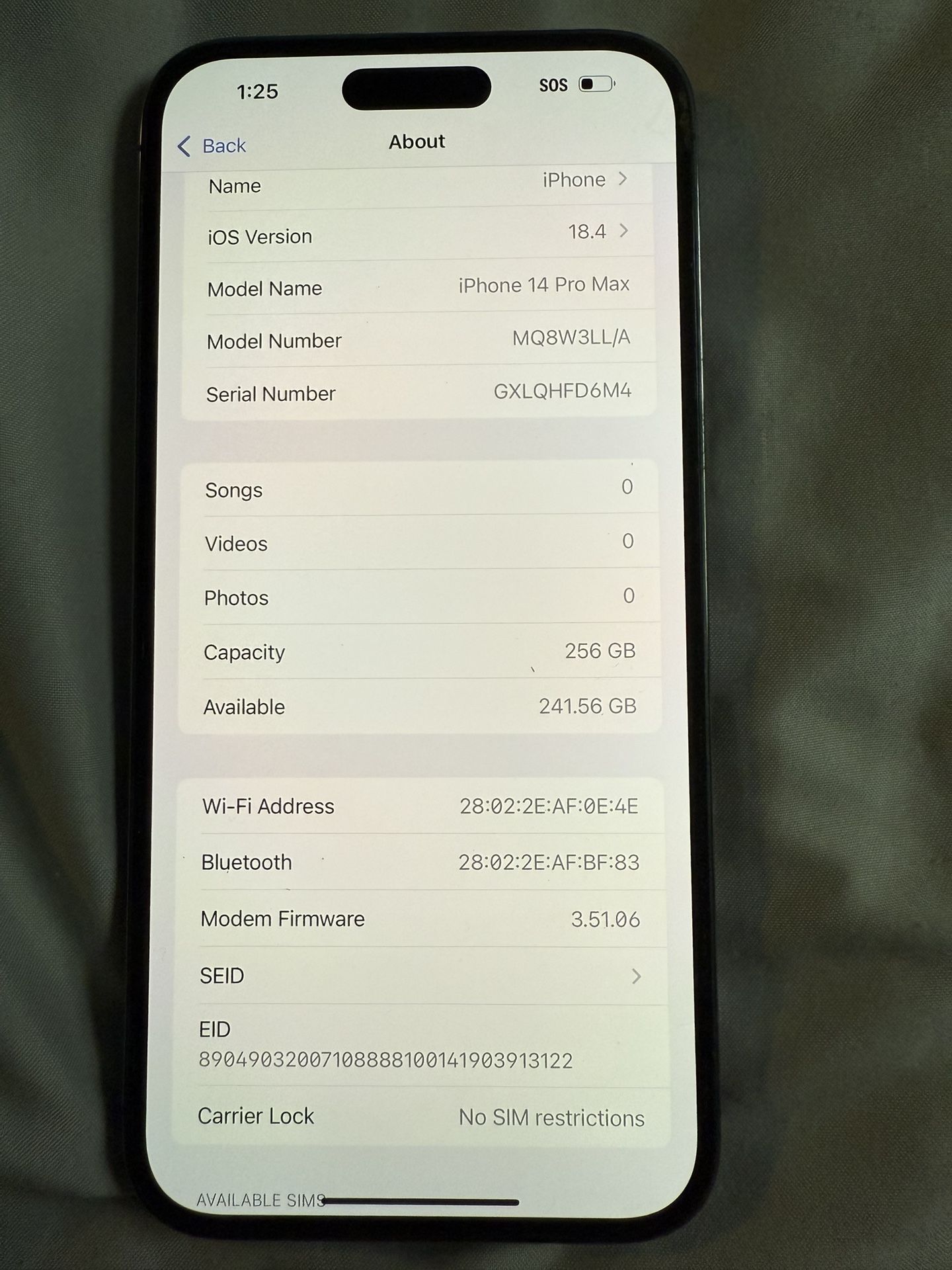 iPhone 14 Pro Max (unlocked) 256gb