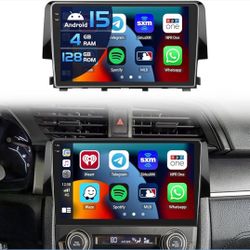 2+64G Radio for Honda Civic LX EX Sport Hatchback 2016-2021 Car Stereo CarPlay Android 15 9'' Touch Screen Android Auto, AHD Backup Camera, Bluetooth,