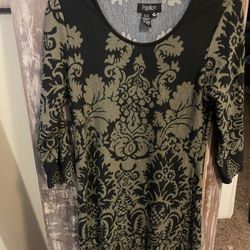 PAPILLON Damask Border Bodycon Sweater Dress in Gold at Nordstrom Rack, size medium 