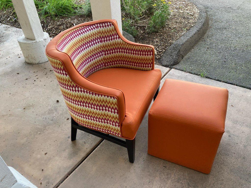 Mid Century Chair And Ottoman