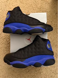 Size 9.5 (Pre owned, comes with original box) - Air Jordan 13 retro hyper royal blue black