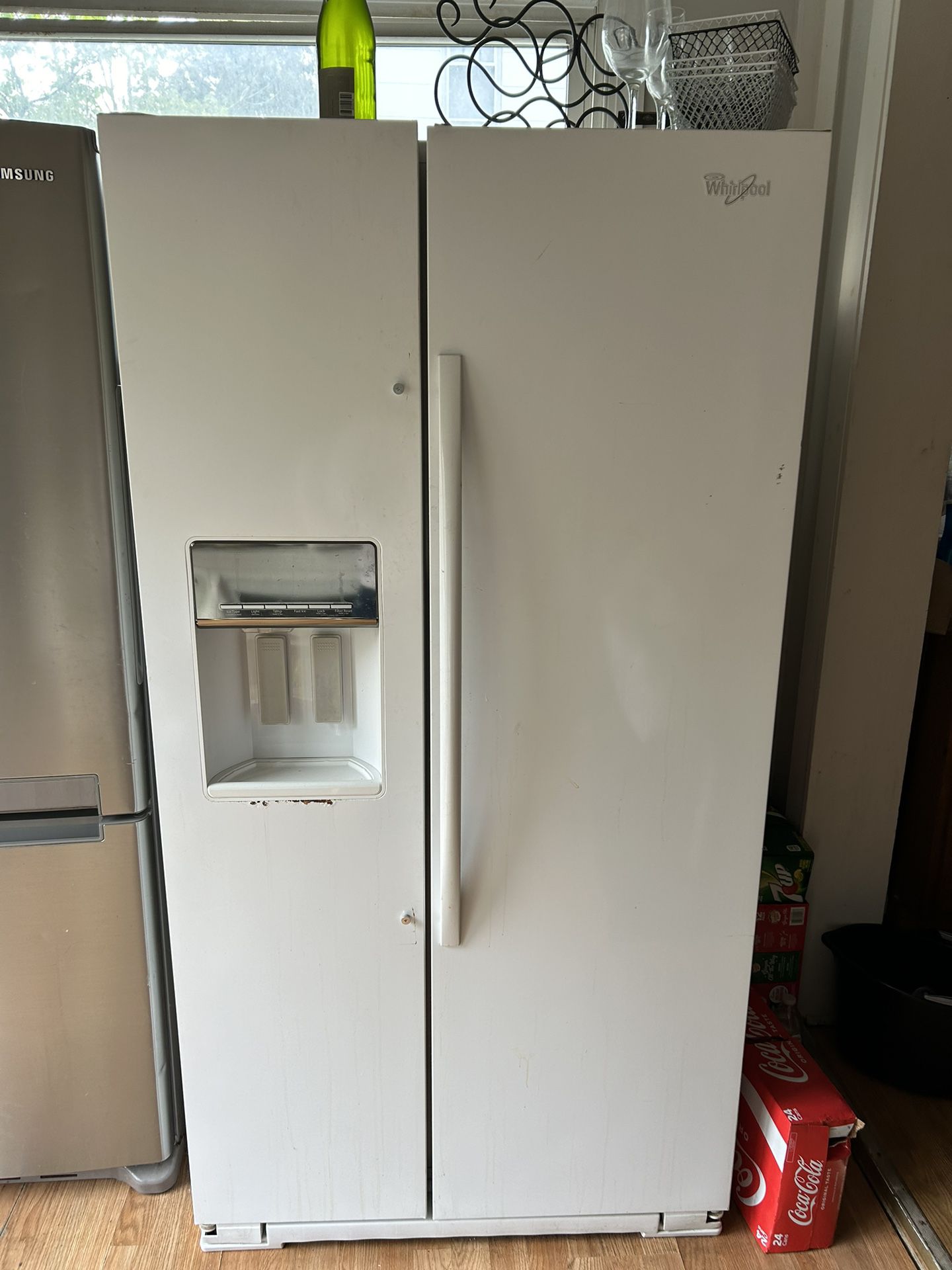 LG Double Oven, Above LG Microwave, Whirlpool Double Door Frige & Freezer