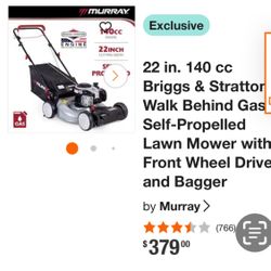 Lawn Mover Murray Gas Self Propelled 22” 