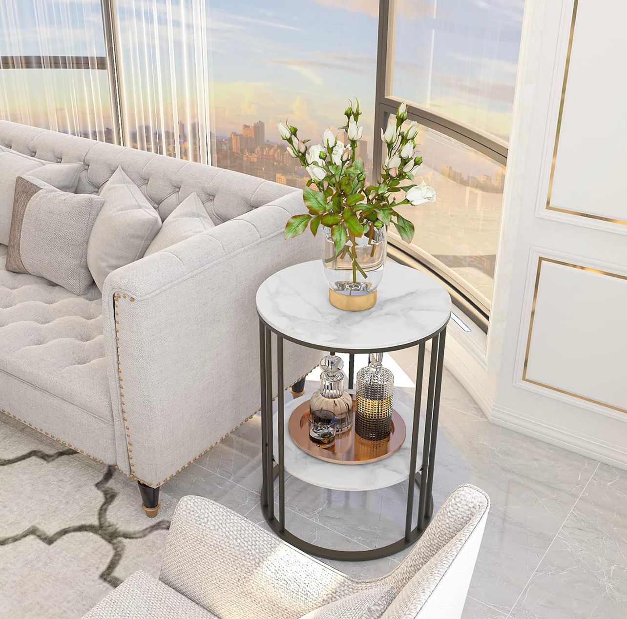 Sintered Stone Side Table: End Table - Small Coffee Table