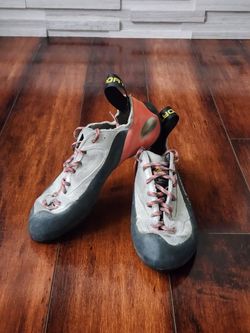 La Sportiva Finale Rock Climbing Shoes EU 38.5 Women's US 7.5 Gray Orange Lace Up