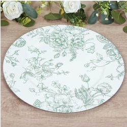 Charger Plates Sage Green Floral