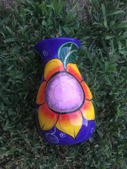Hand painted sunflower vase