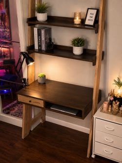 Modern Wood Desk with Shelves | Excellent Condition | $60 OBO