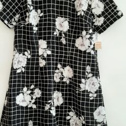 Vintage LT Sport mini dress 12P Black and white floral