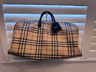 BURBERRY Nova Check Large Travel Duffle Bag
