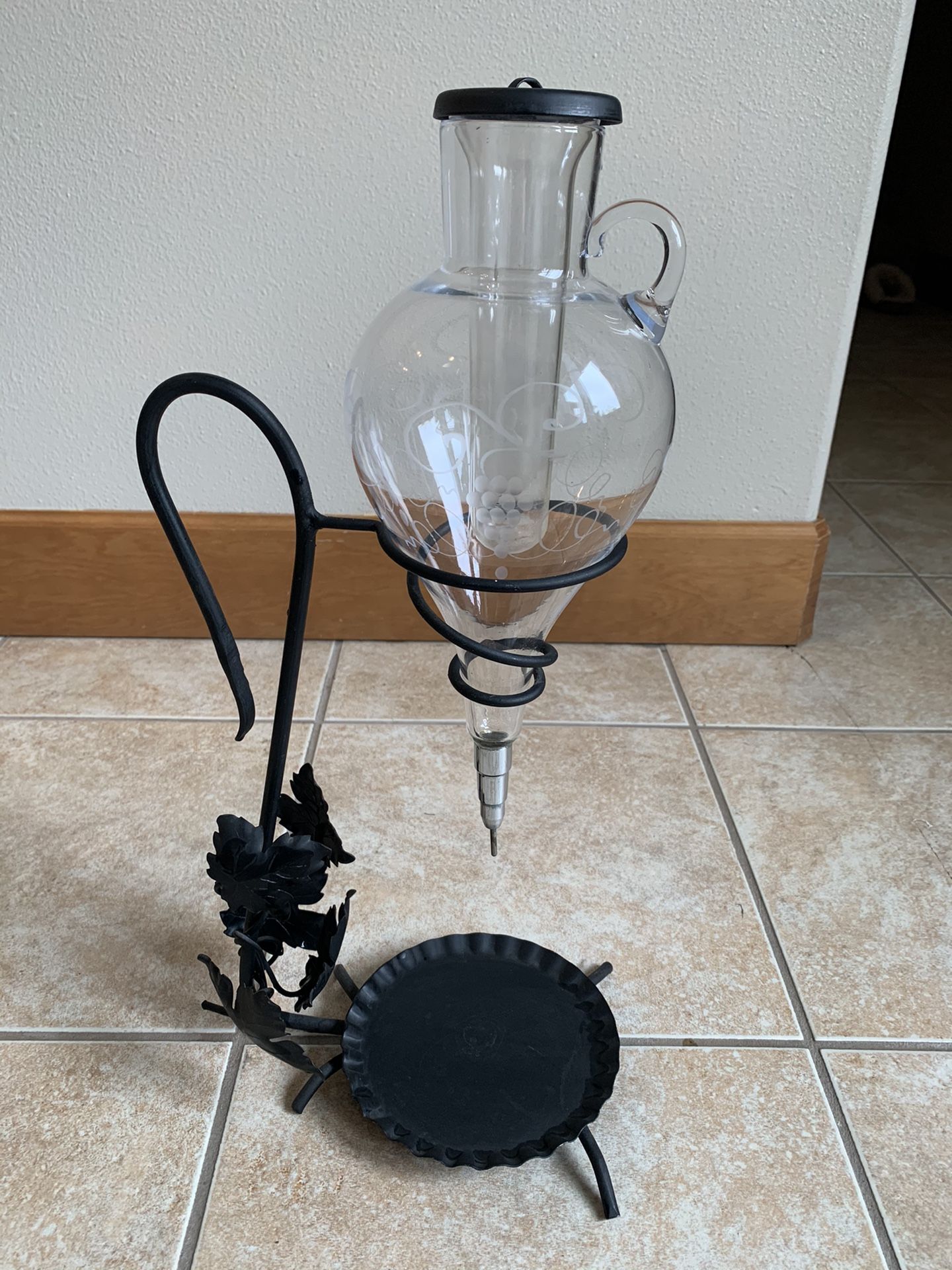 Hand Etched Wine Decanter