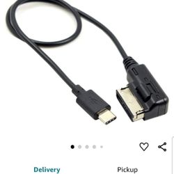 JSER Media in AMI MDI USB-C USB 3.1 Type-C Charge Adapter Cable for Car VW Audi 2014 A4 A6 Q5 Q7