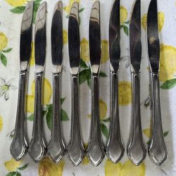 Wm A Rogers Deluxe Stainless Oneida Ltd AUTUMN GLOW Lot Of 8 Butter Knifes