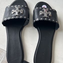 Tory Burch Everly Leather Studded Slides