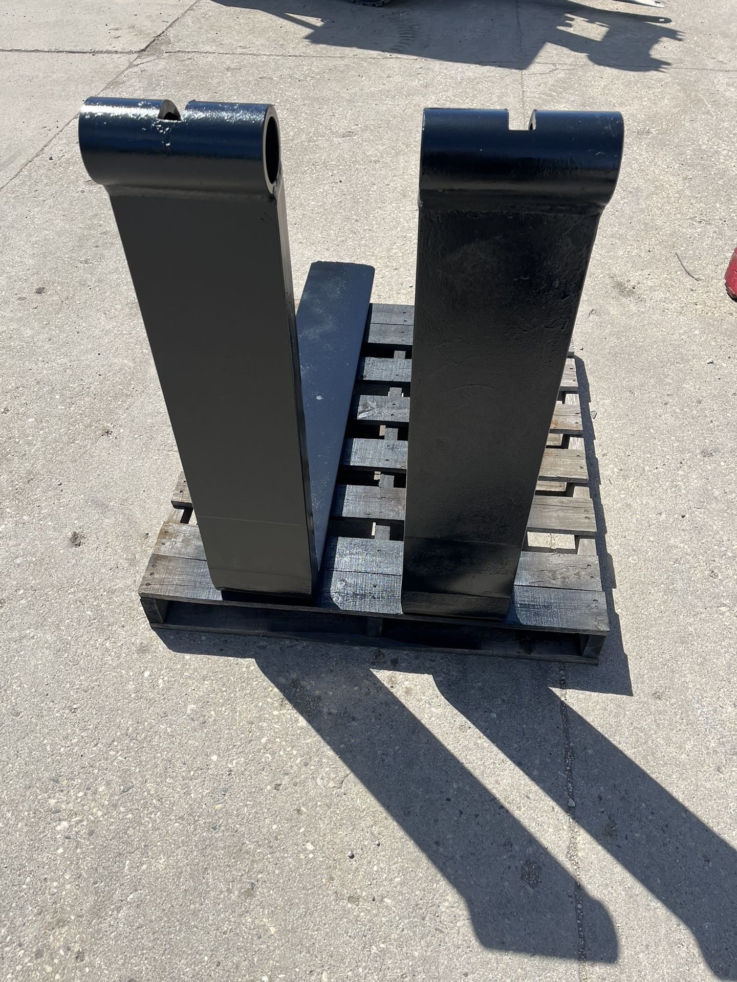 For sale a set of 42 inch long shaft forklift forks.