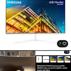 Samsung Ultra HD 32 inch 4K Monitor UR591C White With box