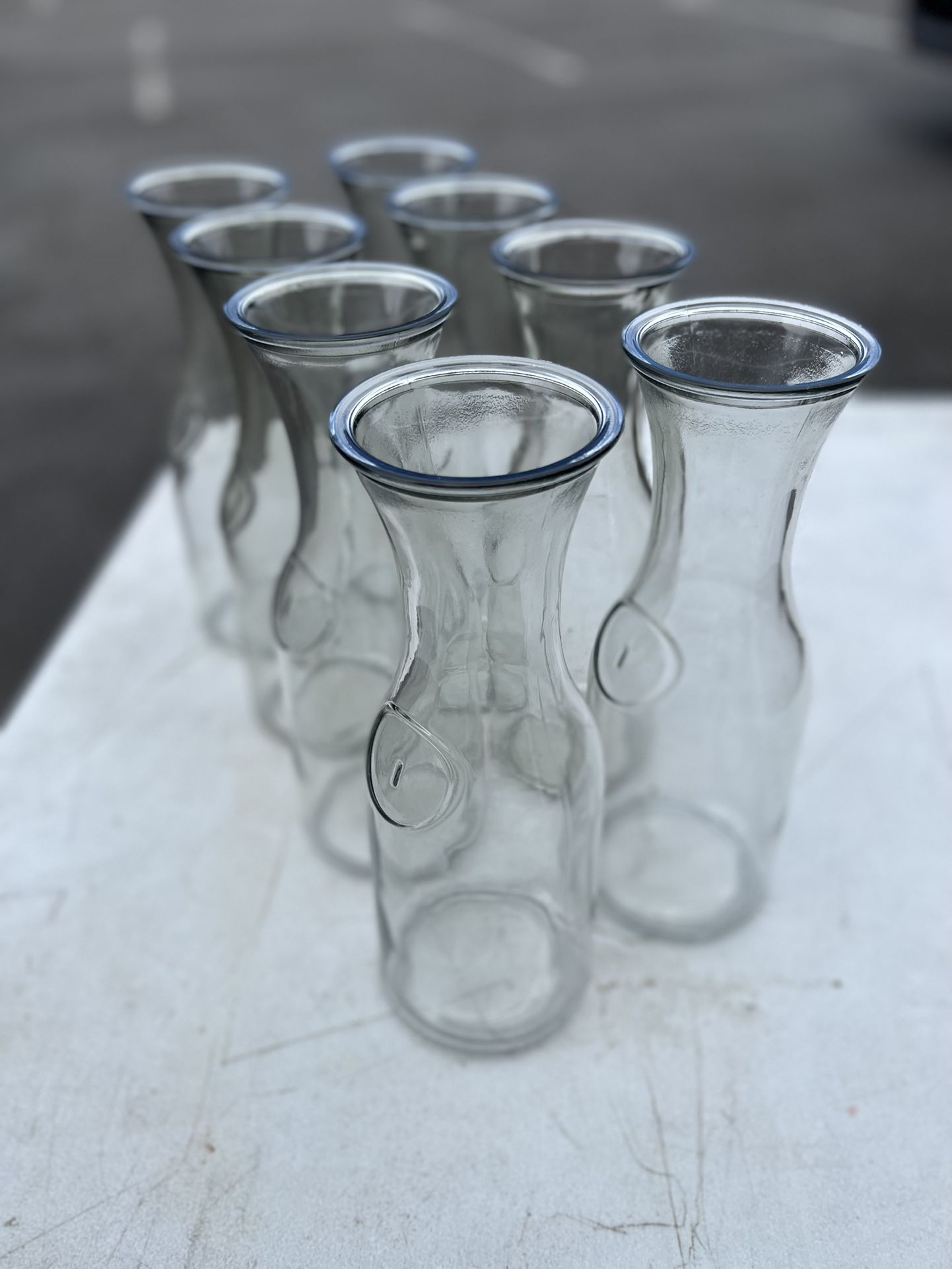 11” Vintage Glass Milk Jar