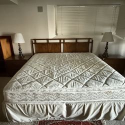 King Size Bed Frame, End Tables And Dresser 