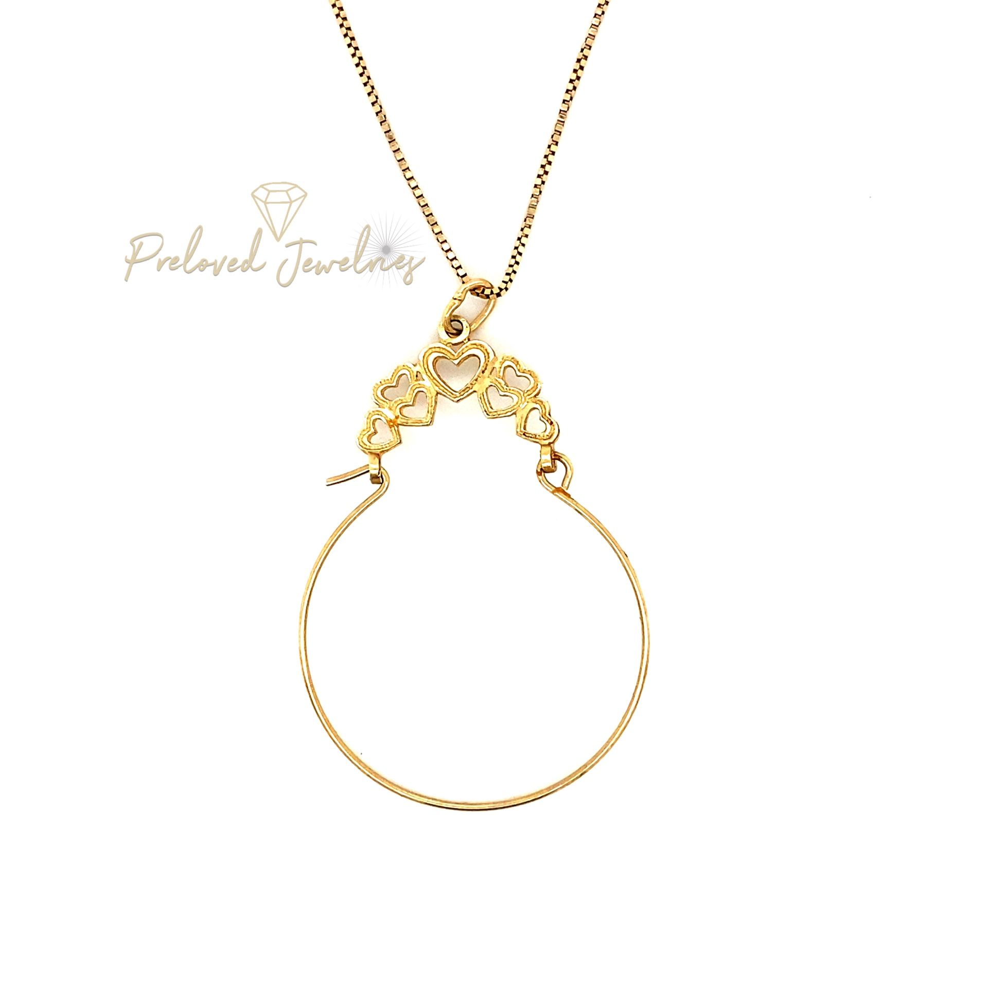 14k Charm holder Pendant Necklace 