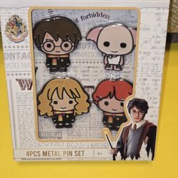 Harry Potter Ron Hermione Dobby & Harry Enamel Metal Pin Box Set 