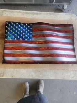 Steel American Flags