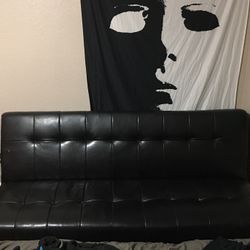 Black Leather Futon