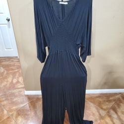Black V Neck Jumpsuit Size 14