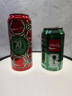 (2) FIFA Coca Cola Soccer (EMPTY) Mexico Limited Edition Coca-Cola FIFA World Cup 2026 Mexico commemorative beverage cans.