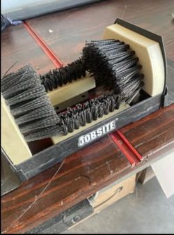 Jobsite Boot Scrubber - Outdoor Shoe Scraper Cleaner Brush - Extra Wide