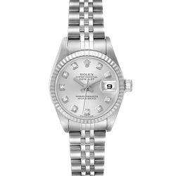 Ladies Rolex 26mm DateJust Stainless Steel Watch with Silver Diamond Dial and Fluted Bezel. (Pre-Owned 79174)