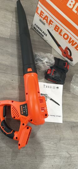 Leaf Blower Cordless with 2 Battery and Charger, 130MPH 180CFM High Speed Leaf Blower with 2 Tubes, 20V Electric Leaf Cleaner, Lightweight Handheld Bl