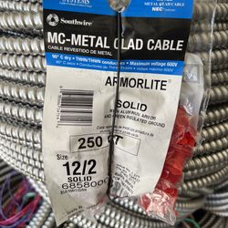 12/2 MC Solid Wire 250 feet Electrician Armorlite