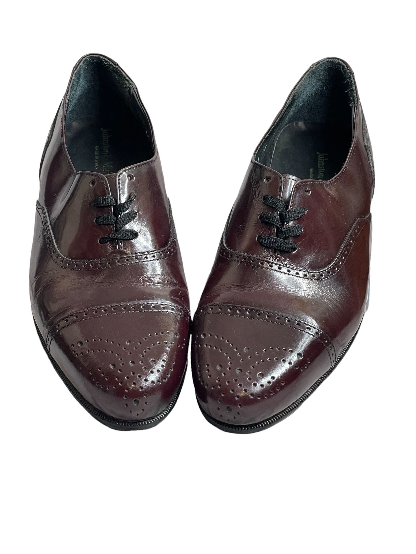 Men's Johnson & Murphy Made in Italy Burgundy Leather Dress Shoes Size 8