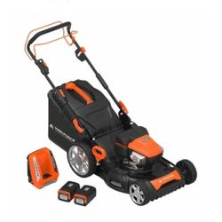 Yard Force 22" 120v Self-Propelled Mower & Two 2.5AH 120V Batteries With Fast Charger $400